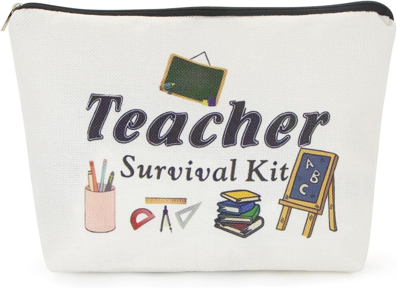 ALLY-MAGIC Teacher Appreciation Gifts for Women, Teacher Survival Kit, Best Teacher Ever Teacher Supplies for Classroom Makeup Bag Pencil Pouch Preschool High School Colleagues Birthday Gifts image number 4