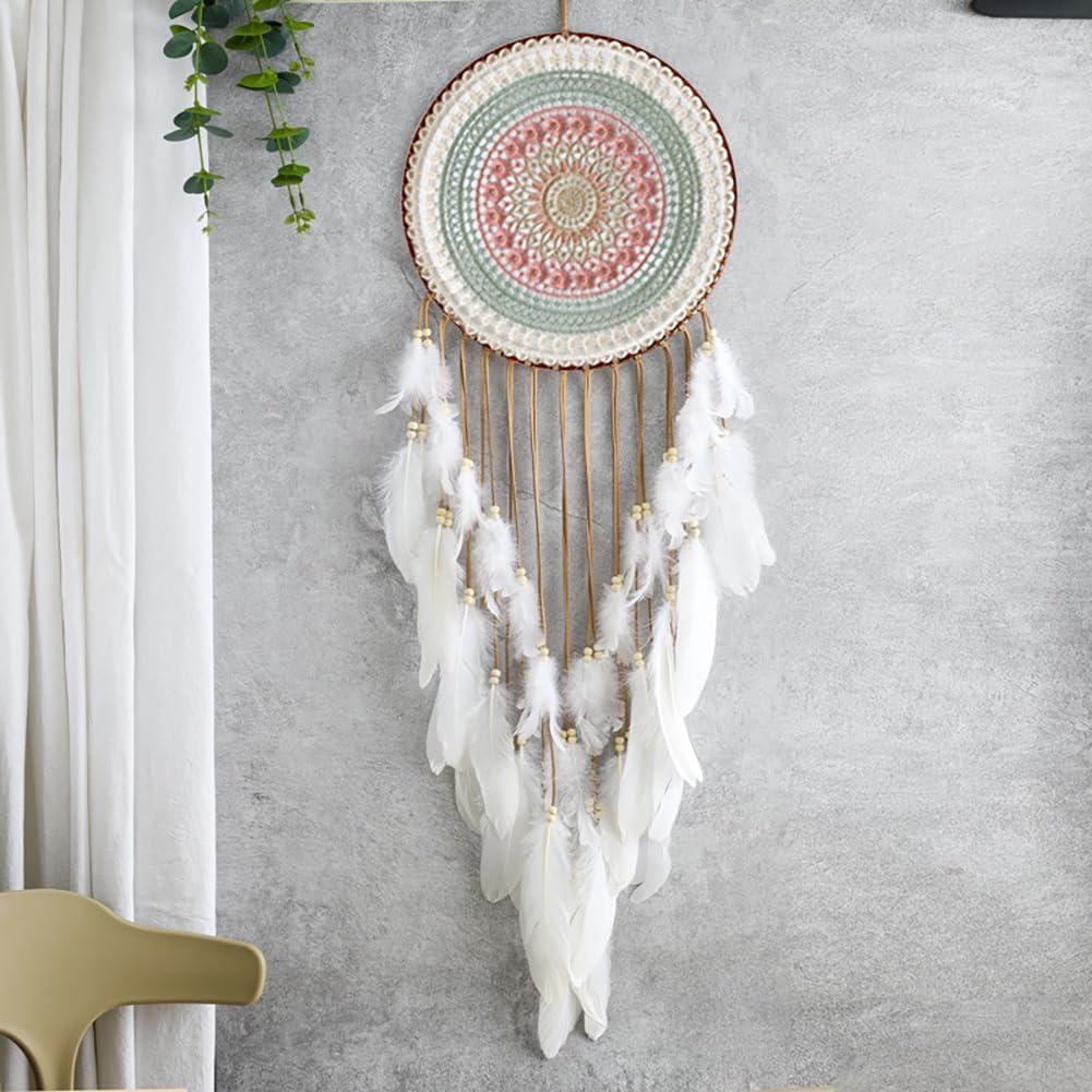 NIEEKRUN Hand Knitted Dream Catcher, Large Wall Hanging, Handmade Dream Catcher, Boho Tassels, Decoration, Home Decor Ornament image number 1