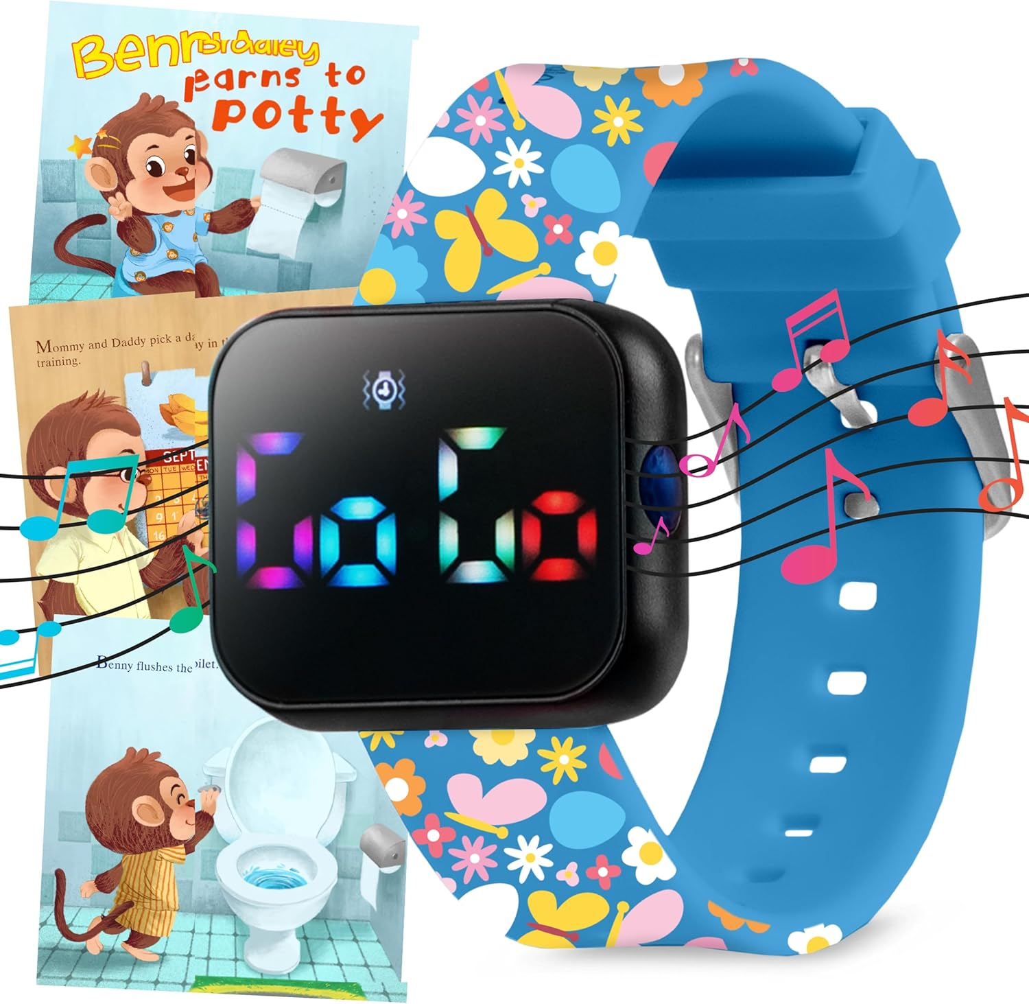 Potty Training Watch for Kids V2 a Water Resistant Potty Reminder Device for Boys & Girls to Train Your Toddler with Fun/Musical & Vibration Interval Reminder with Potty Training Ebook