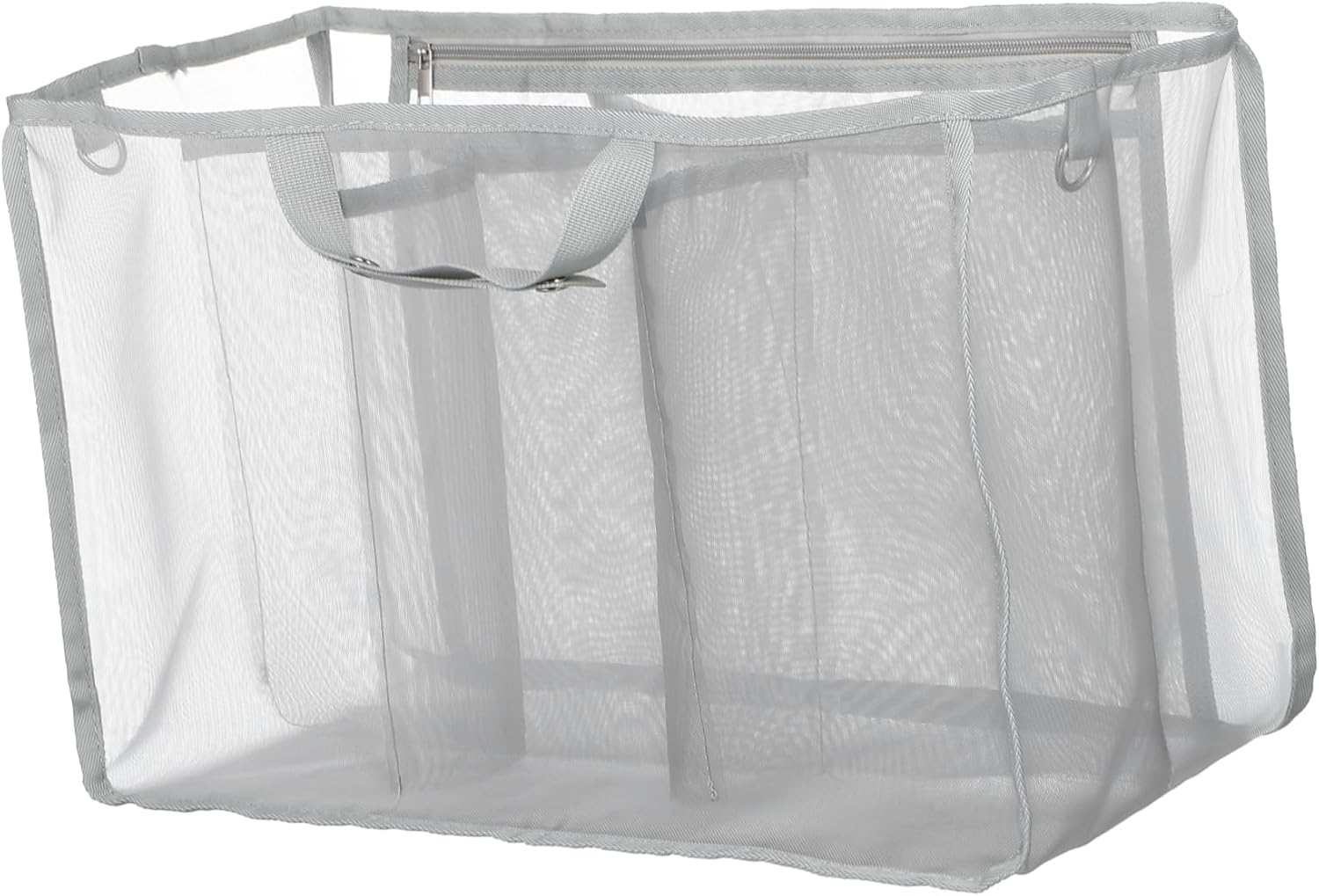 SAFIGLE Large Capacity Transparent Mesh Tote Bag with Divider for Beach and Travel Breathable Quick Dry Organizer for Swimming and Outdoor Activities Lightweight Drawstring Mesh Bag For image number 6