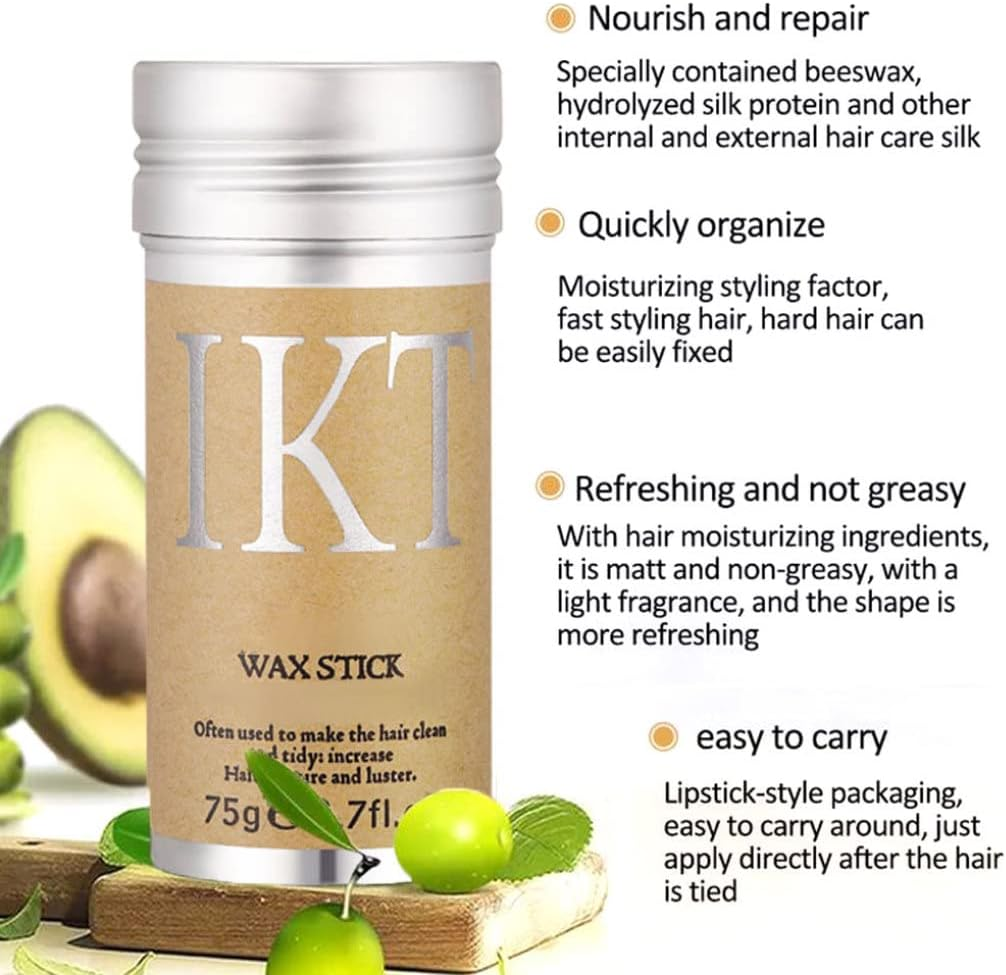 Hair Gel Stick Hair Wax Stick Professional Broken Hair Shaping Gel Hairstyling Moisturizing Wax 75G,Hairfeel Stick image number 5