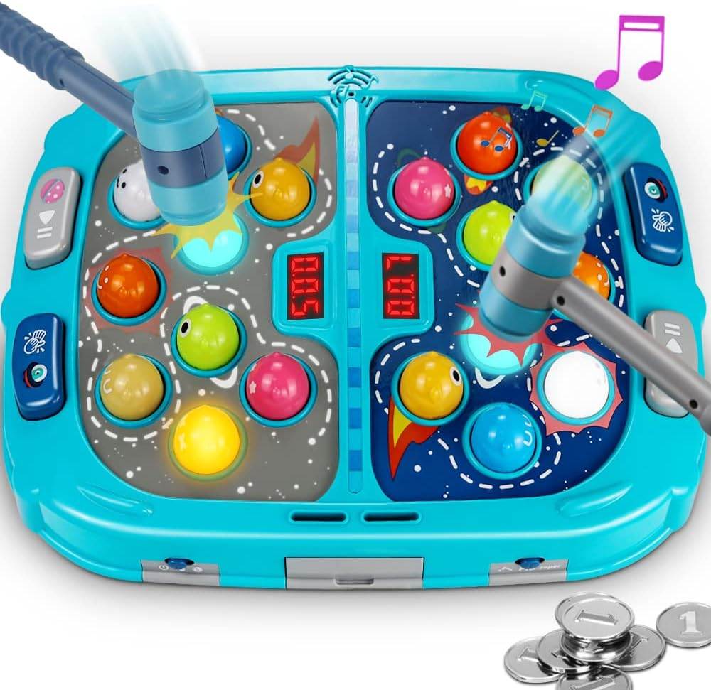 ANNKIE Toys for 3 4 5 6 Year Old Boys, 16X12 Inch Large Size, PK Mode for Two Kids, Pounding Toy with Sound and Light, Interactive Educational Toys, Early Developmental Toys for Kids image number 1