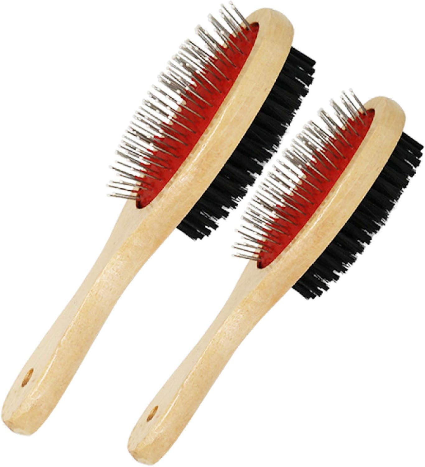 Dog Grooming Comb 1Pcs Double Sided Pet Comb Big Dog Brush Beauty Comb for Cats Hair Removal Soft Brush Wooden Pet Comb S image number 2