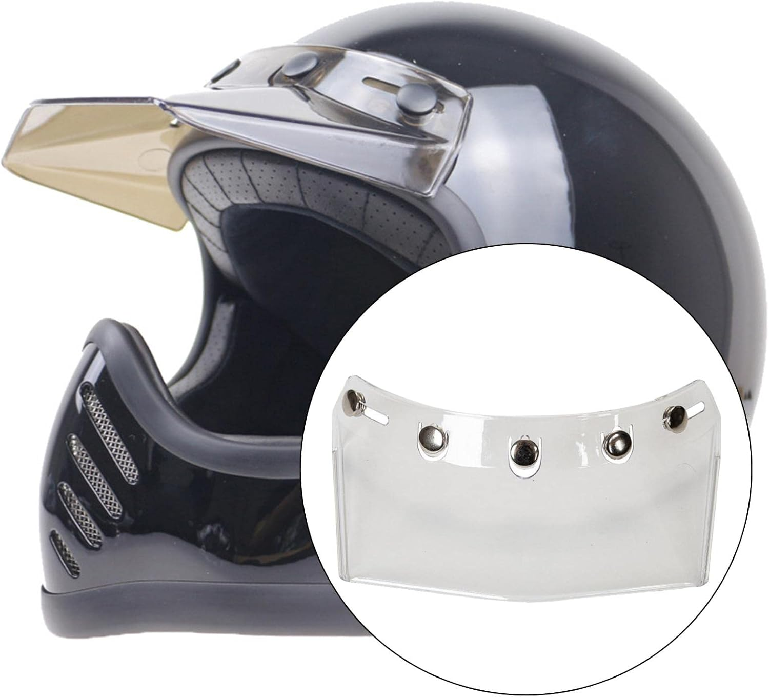 Motorcycle Helmet Visor Peak 5-Snap Open Face Spare Parts Replaces Red Style A image number 3