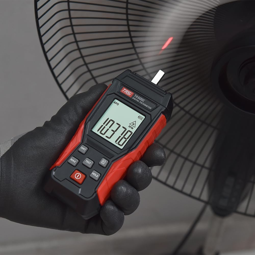 Mingzhe Tachometer Contact & Non-Contact Digital Tachometer Laser Photo Tachometer 3～100000RPM High Accuracy RPM Tachometer Backlit Display Data Hold Auto Power Off image number 4