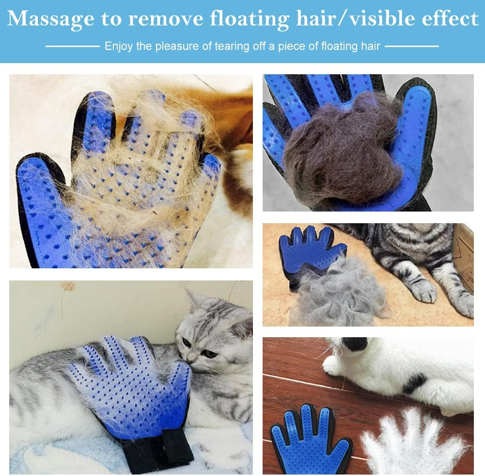 Washing Mitt for Cats, Cat Gloves, Cat Glove Grooming Brush, Silicone Glove, Cat Brush, Dog Brush, Care Glove for Pets, 1 Blue image number 2