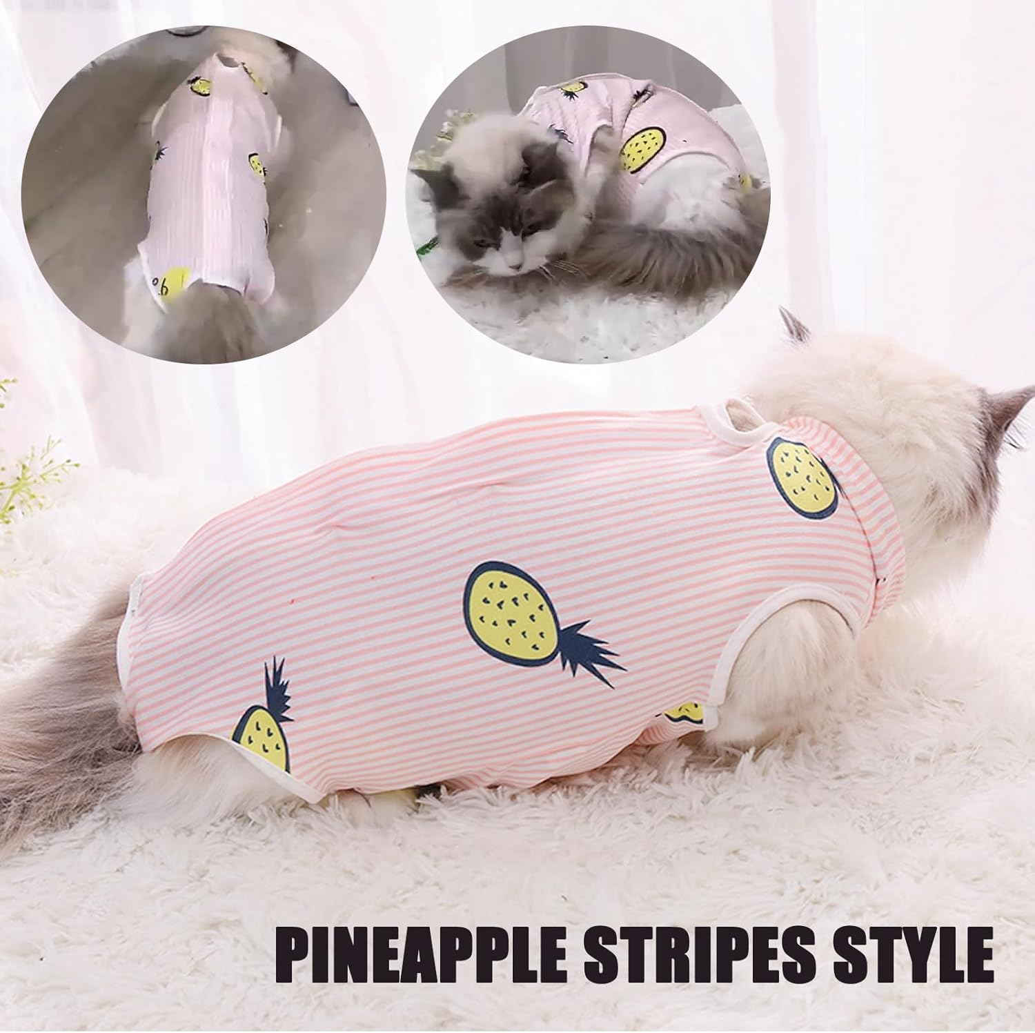 BDSHUNBF 2 X Cat Bodysuit after Surgery Recovery Suit, Cat Bodysuit for Cat Surgery, Cat Clothing, Anti-Leaking, Ideal for Post-Operative Recovery