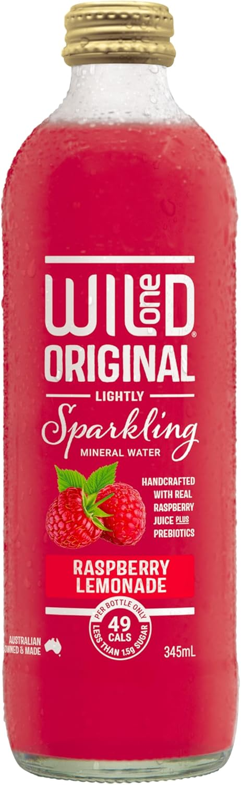 Wild One Original Raspberry Lemonade Sparkling Mineral Water 12 X 345 Ml image number 2