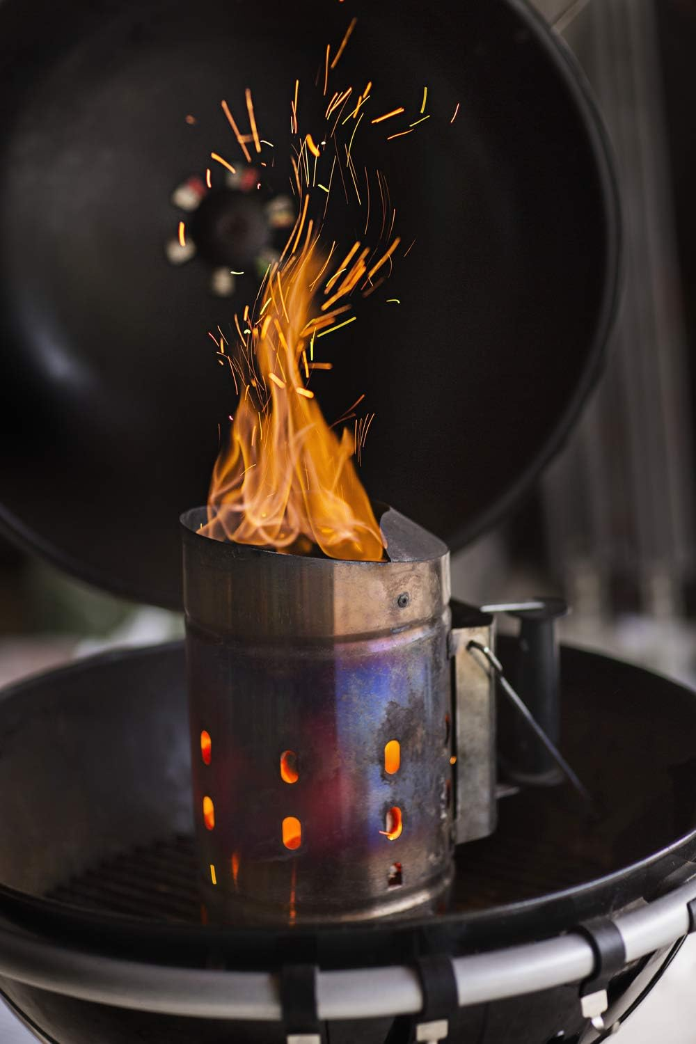 R&ouml;sle Stainless Steel BBQ Grill Weather Proof Cover Charcoal Starter Chimney Silver image number 5