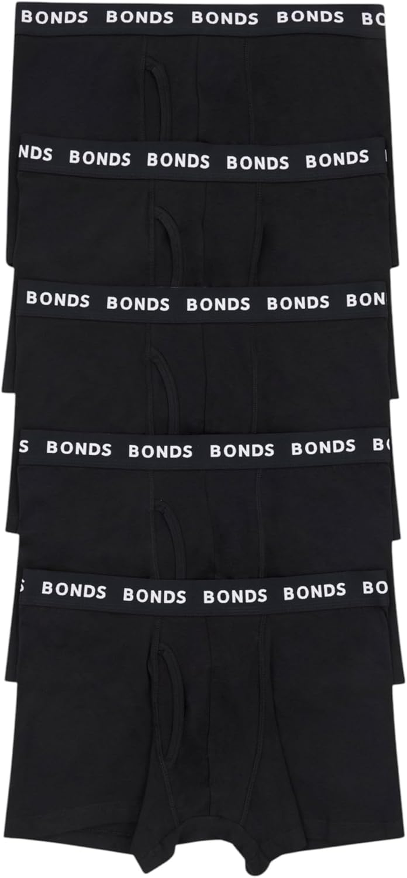 Bonds 5 X Mens Everyday Trunks Underwear Black Undies