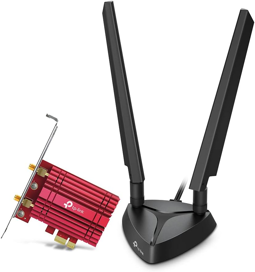Tp-Link AXE5400 Tri-Band Wi-Fi 6E Bluetooth 5.2 PCI Express Adapter with Two Antennas, Intel Wi-Fi 6E Chipset, Magnetized Antenna Base, Low-Profile Bracket Included, WPA 3 (Archer TXE75E) (UK Version) image number 2