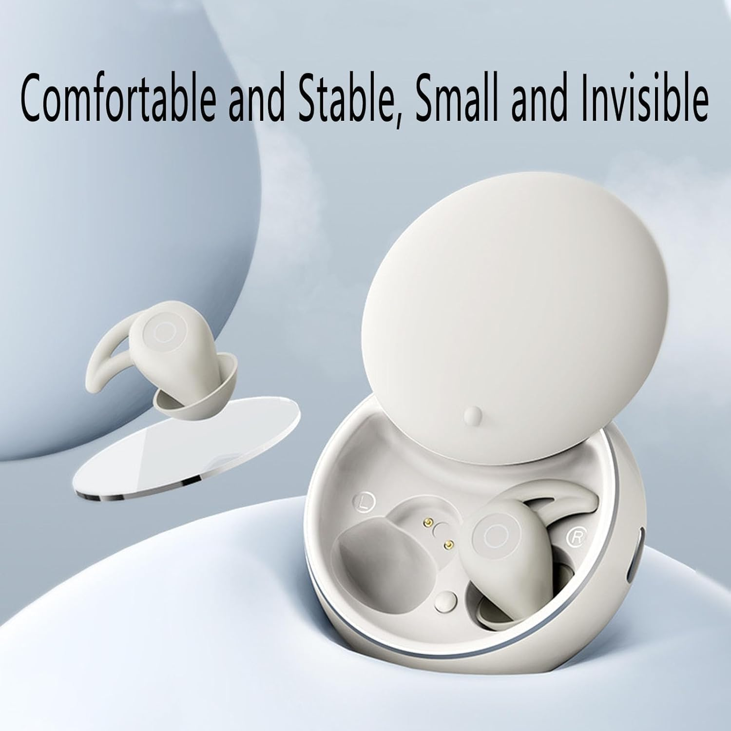 Noora Sleep Earbuds, Snoozepods Pro - Bluetooth Sleepbuds, Noorasleep Snoozepods Pro, Comfortable Snugly with a Smart Case, Micro Sleep Earbuds for Side Sleepers (White) image number 5