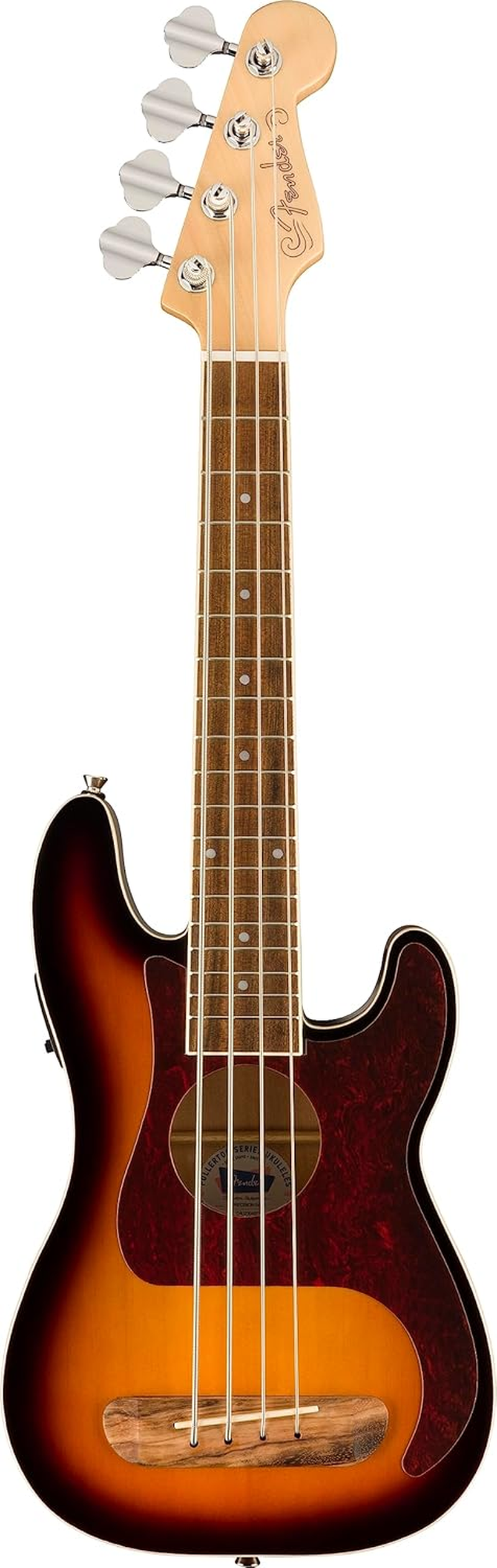Fender Fullerton Precision Bass&reg; Uke, Walnut Fingerboard, Tortoiseshell Pickguard, Olympic White