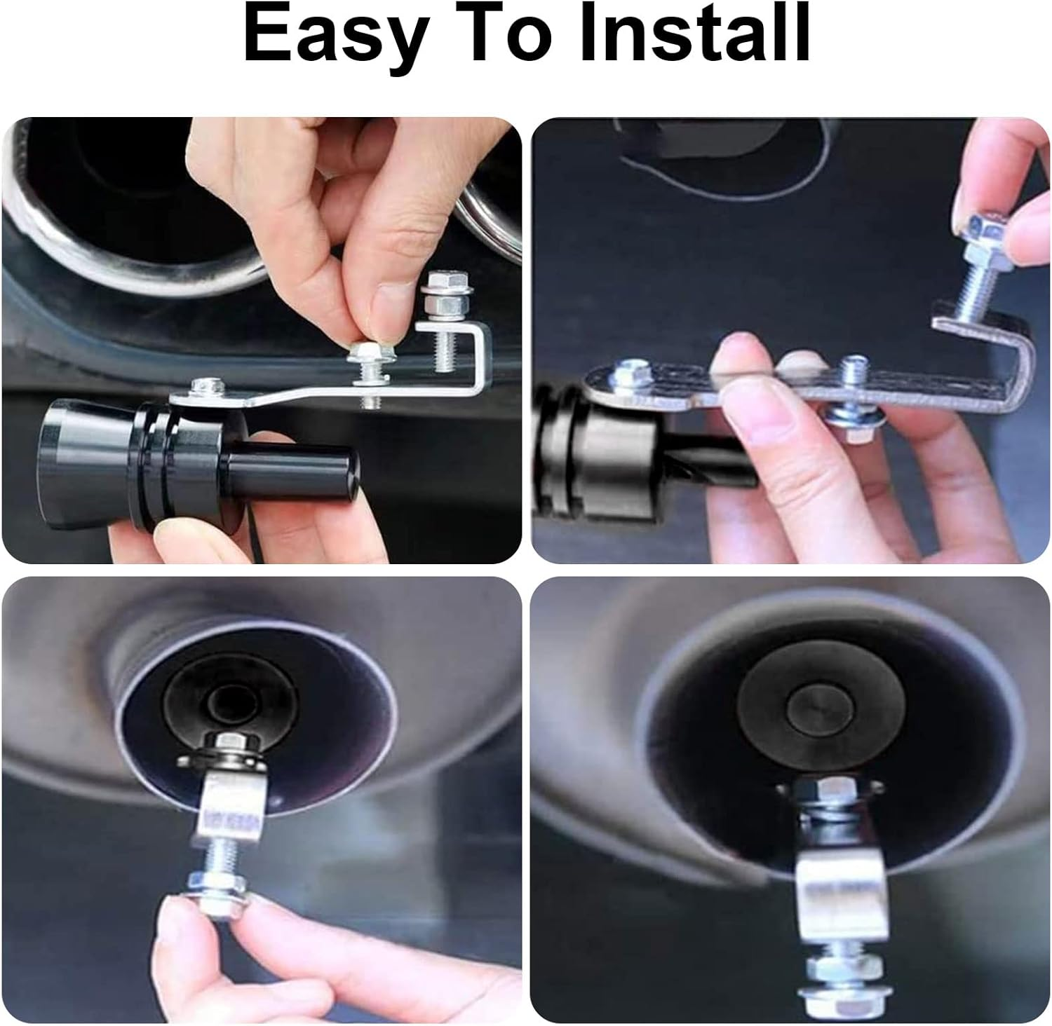 LOUDER Aluminum Alloy Universal Turbo Whistle,Turbo Sound Exhaust Muffler Pipe Whistle Car Roar Maker, Car Tail Whistle,Car Blow off Valve Tip Simulator Whistler (Xl_Black)