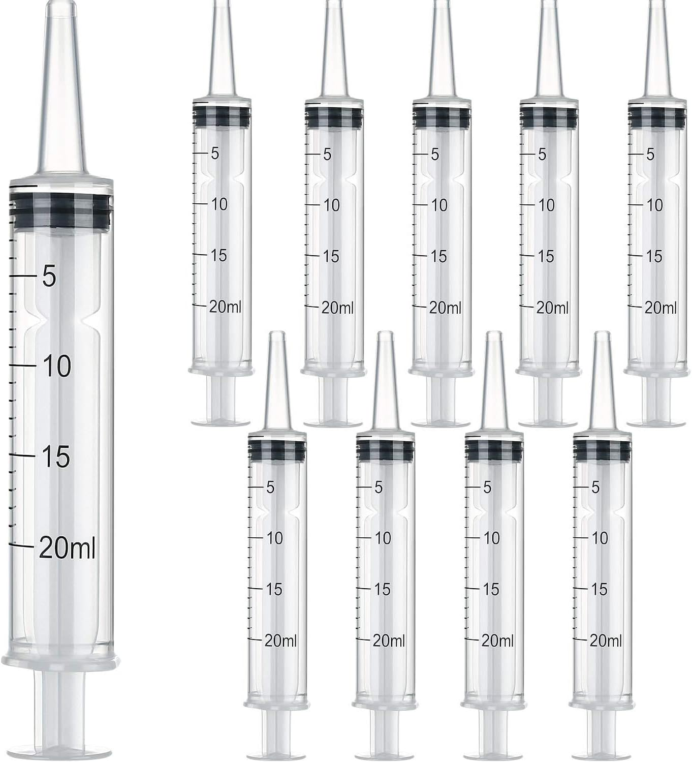 Plastic Syringes without Needles 20Ml 10-Pack - Multi-Purpose Liquid Measuring Syringes for Epoxy Resin, Craft Projects, Scientific Labs, Pet Feeding & Oil Application image number 3