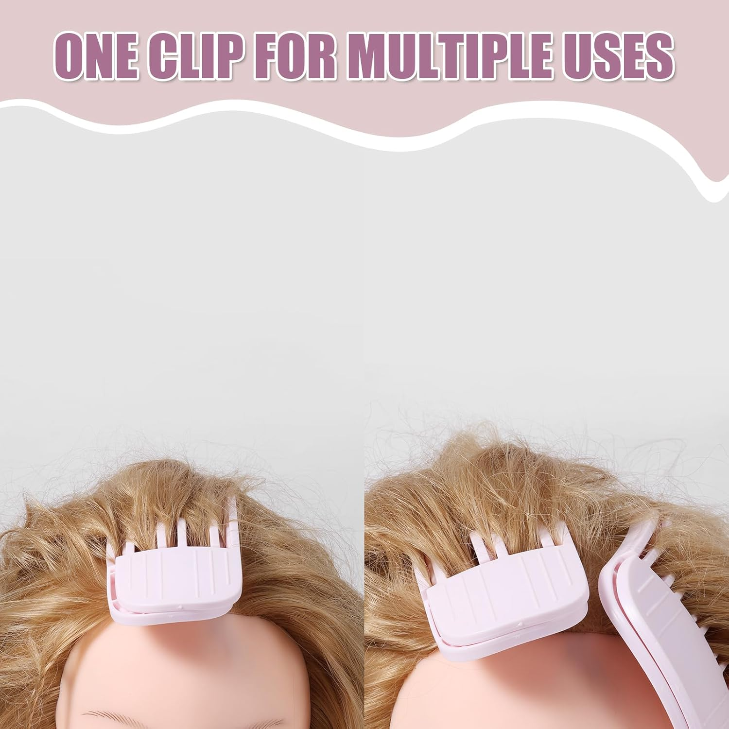 2Pcs Wind Shaping Styling Comb, Pink Fluffy Bangs Comb Include Three-Tooth & Six-Tooth Comb Portable Fluffy Bangs Styling Comb for Women Men image number 2