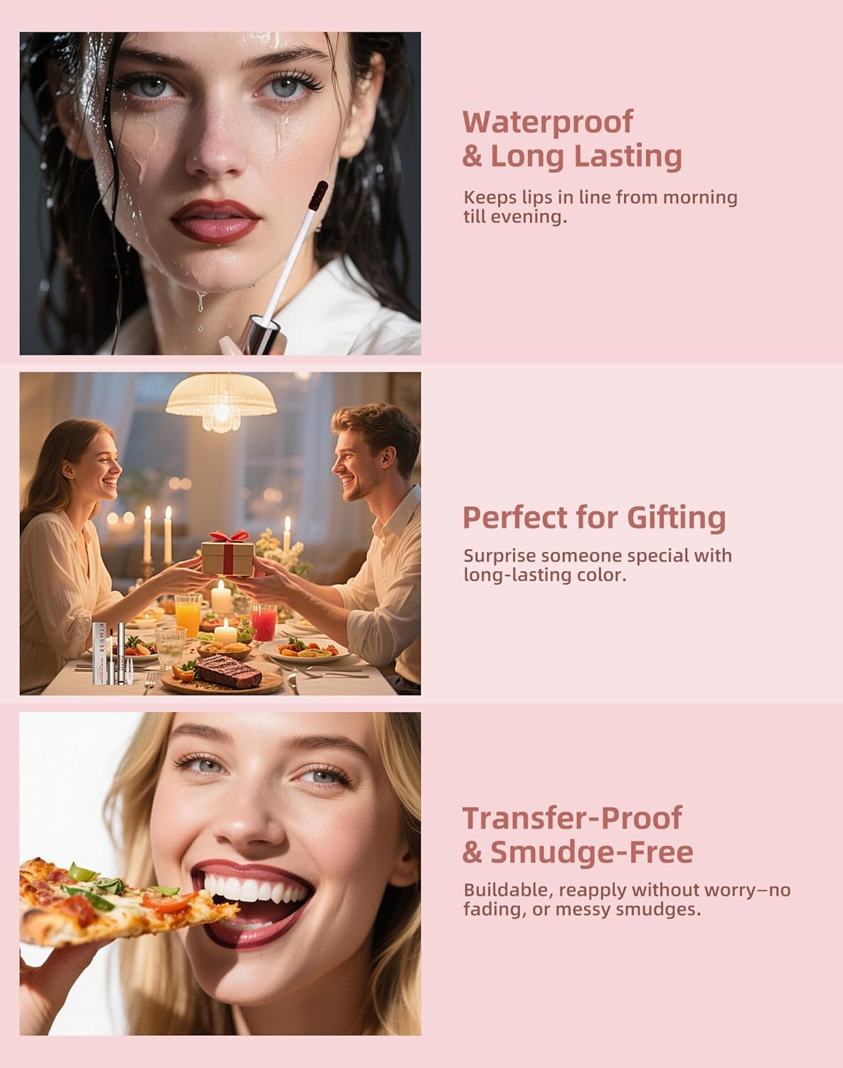 KIMUSE Peel off Lip Stain, Long Lasting Lip Stain Peel off with Tweezer, Waterproof Lip Liner Stain, Transfer-Proof, Highly Pigmented Color, Matte Finish image number 5