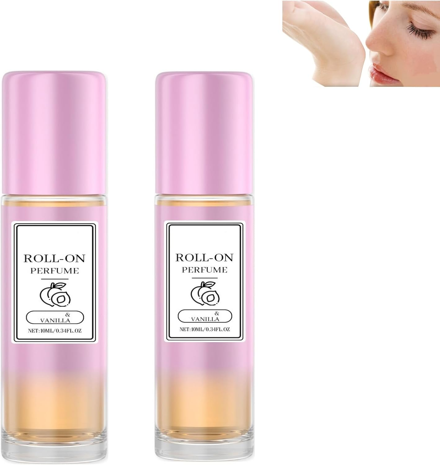Vanilla Roll - on Perfume for Women & Men, Long - Lasting Fresh Fruity Fragrance, Portable Rollerball Fragrance Oil, Suitable for All Occasions: Work, Dates and Parties,Convenient to Carry (2PCS)