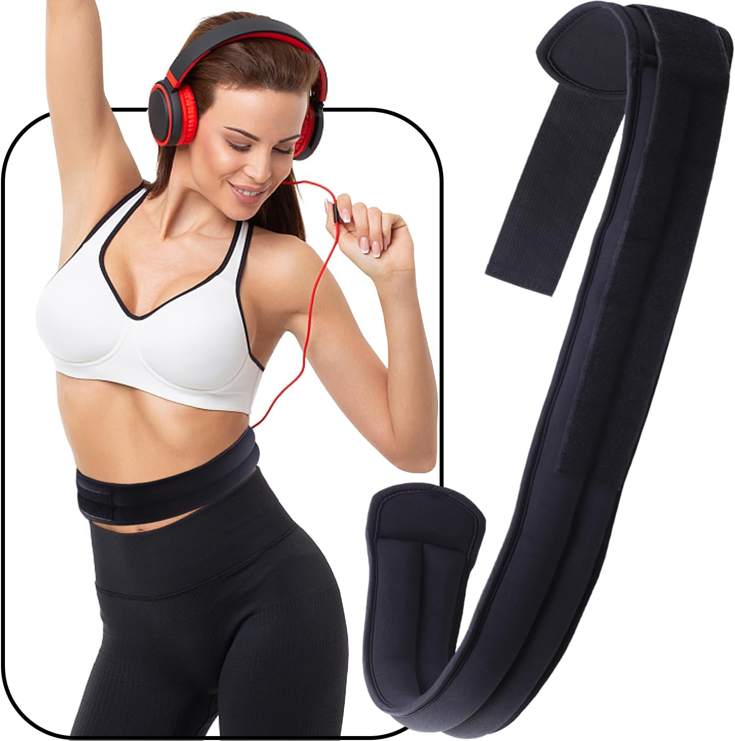 Weighted Belt 30"-42"Adjustable Sport Fitness Belt for Abs Strengthening Workout Body Shaping Core and Weight Loss