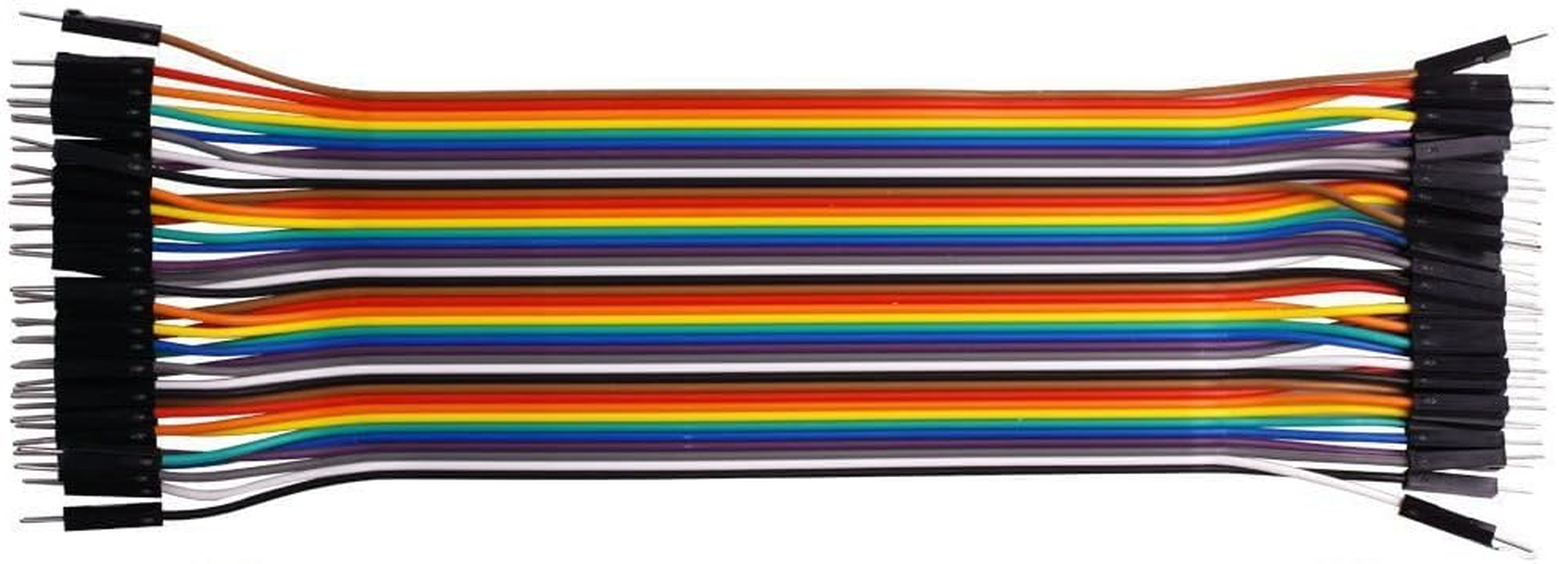 BIGTEDDY 40Pcs Dupont Cable 20Cm Jumper Wire for 2.54Mm Spacing Pin Headers, Multicolor, Copper, 40 Wires, Compatible with Devices with 2.54Mm Spacing Pin Headers