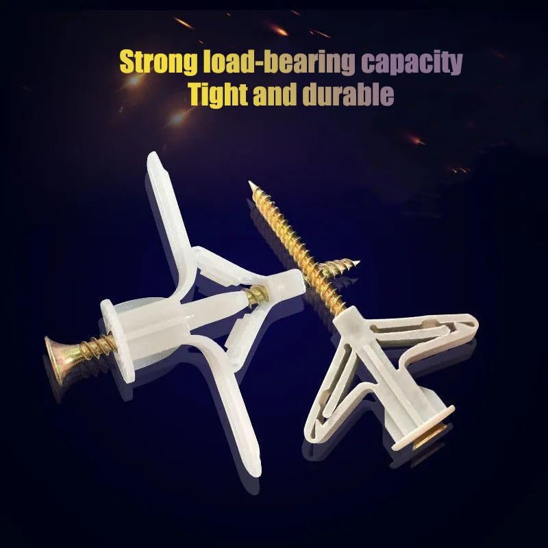 WEZCHUGHAOL 50 Sets Drywall Anchor Kit Hollow Wall Anchor with Screws for Drywall Gypsum Board (Butterfly/Airplane Type) (Airplane Type) image number 6