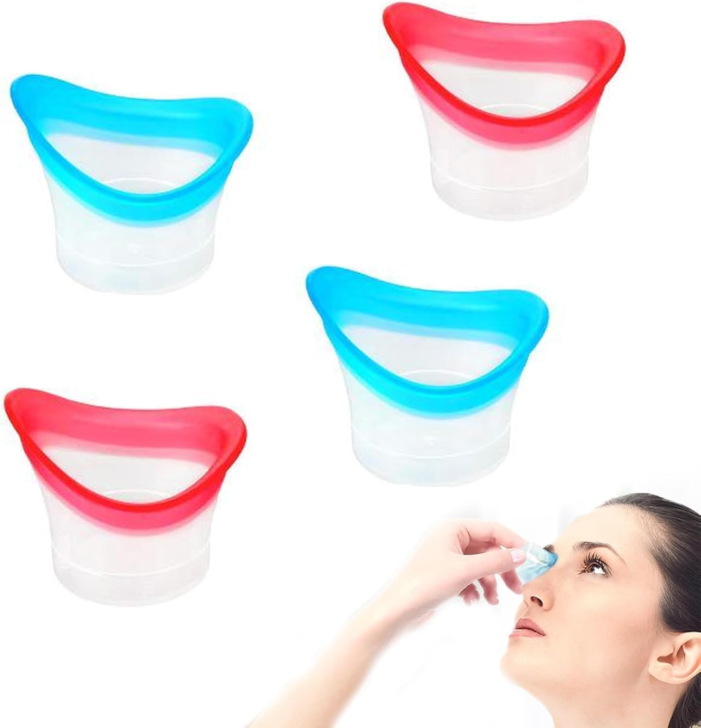 Eye Wash Cup Eye Wash Cleaner Kit, 4Pcs Silicone Eyes Cleaning Reusable Eyewash Cleaner Cups Portable Eyes Rinse Cup for Quick Relief Tired Eyes Dust Cleaning image number 5