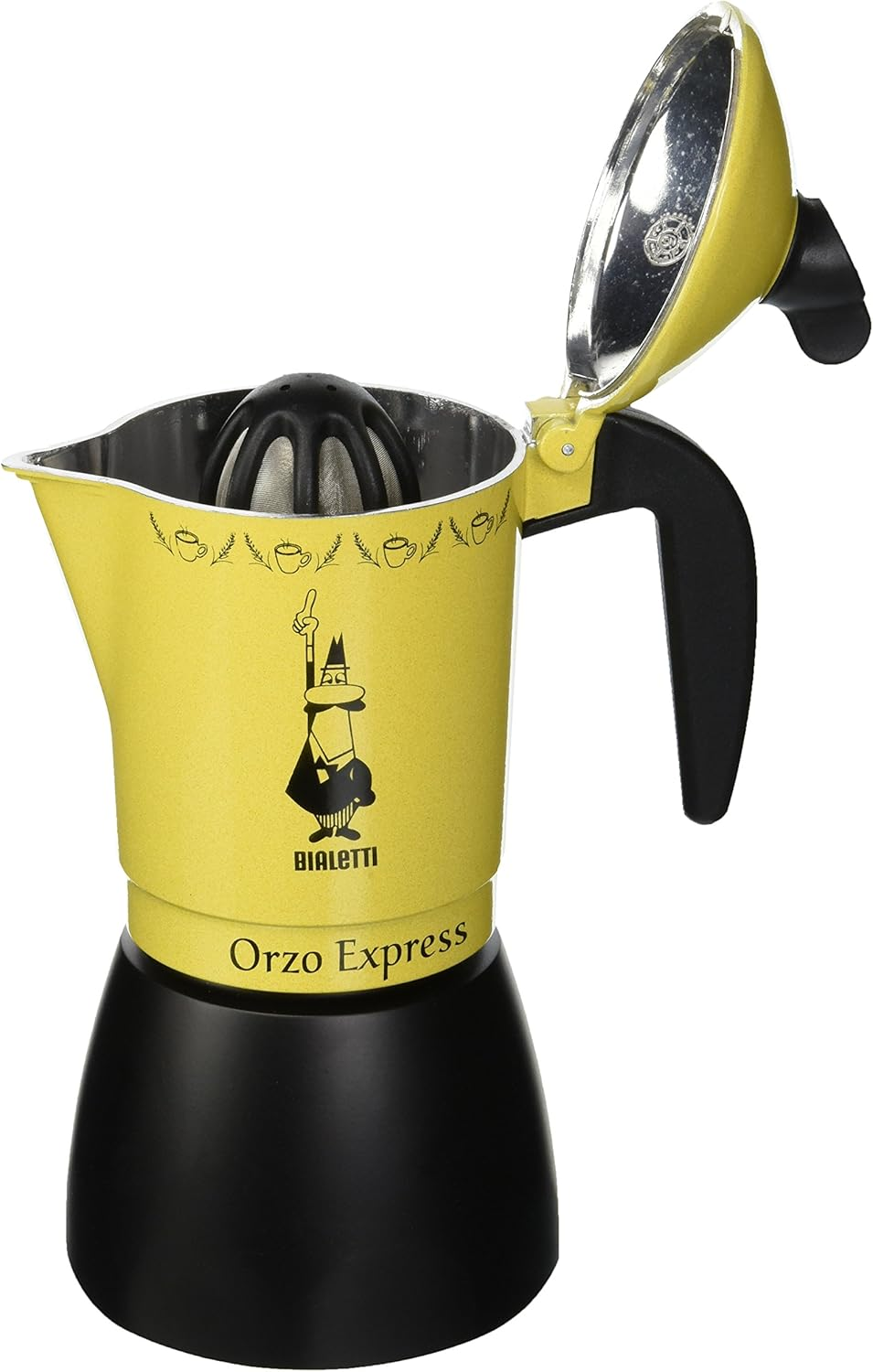 Bialetti Moka Orzo Express Coffee Pot with Horziera, 4 Cup Capacity, Yellow image number 3