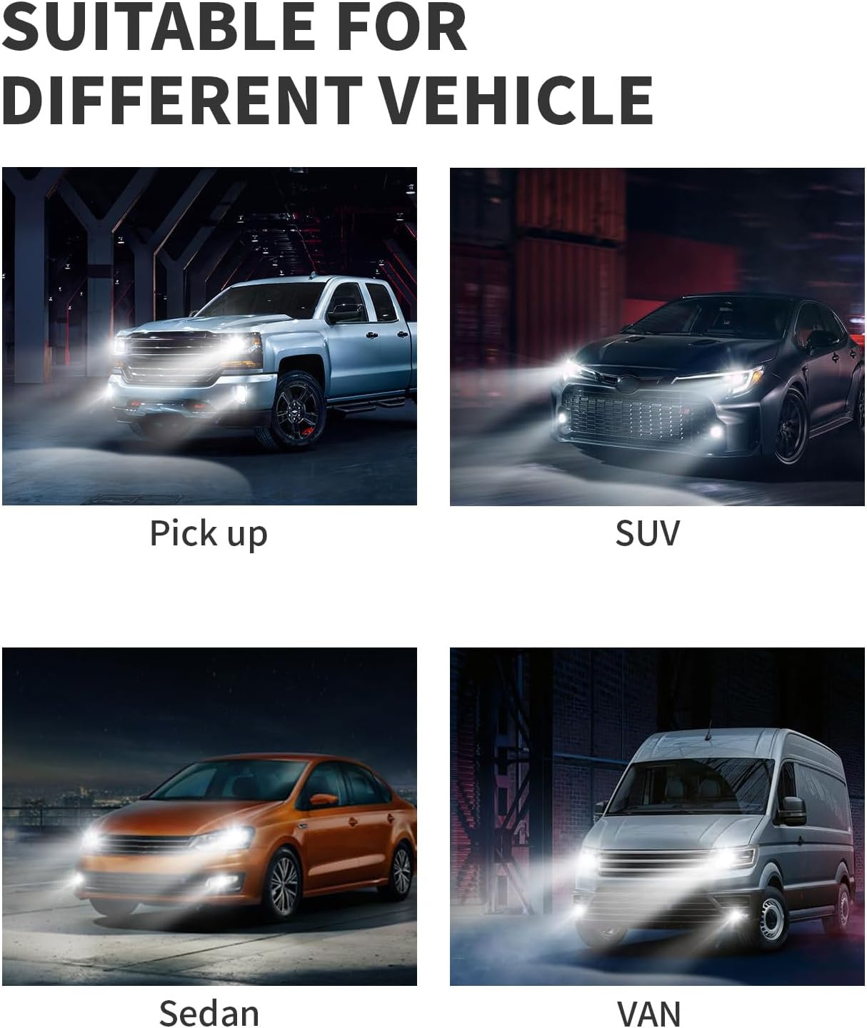 MAEZOE 2PCS H11/H8 White LED Fog Light Bulbs, Super Bright Plug-And-Play Car Lights for Night Driving & All Weather, Waterproof Headlight Upgrade for SUV, Sedan, 4WD image number 5