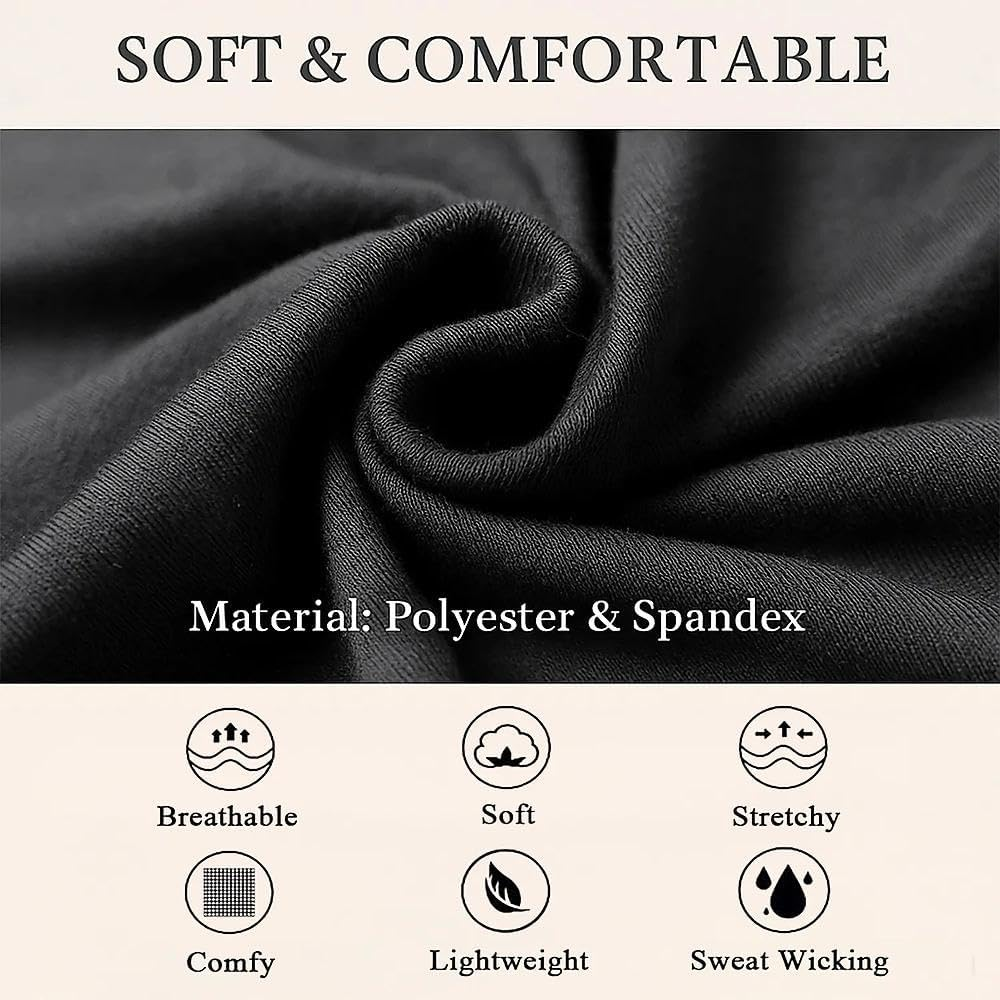 Wide Headband 7 Cm, Black Navy Headband for Women Men, Running Headband Sweatband, 2 Pack, Compatible with Most Head Sizes, Soft Stretchy Polyester Spandex（Black/Navy）, Ruibex - Black/Navy image number 4