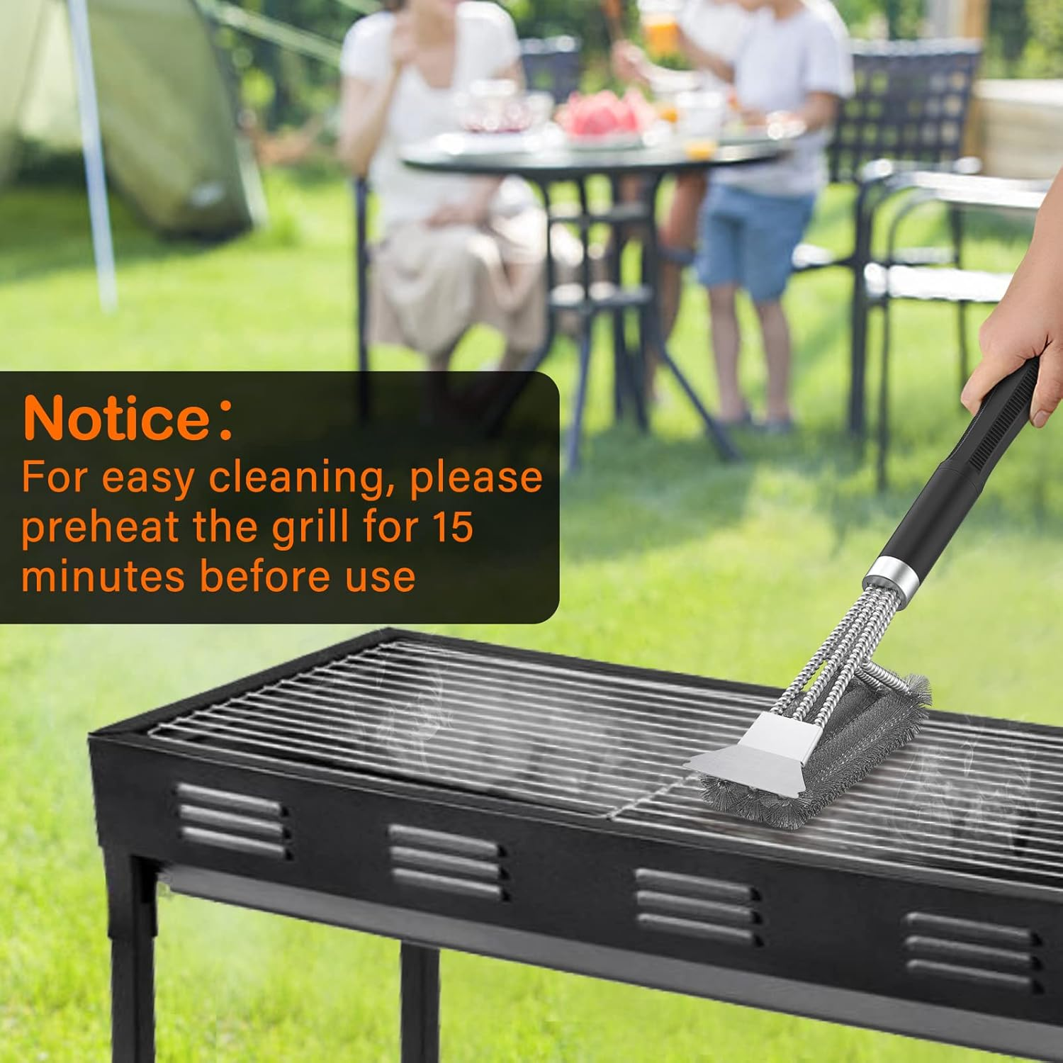 2 Packs BBQ Grill Brush, BBQ Brush Cleaner for Grill, BBQ Accessories Cleaning Brush, BBQ Brush Bristle Free Suitable for Gas, Charcoal, Infrared & Barbecue Grill image number 3