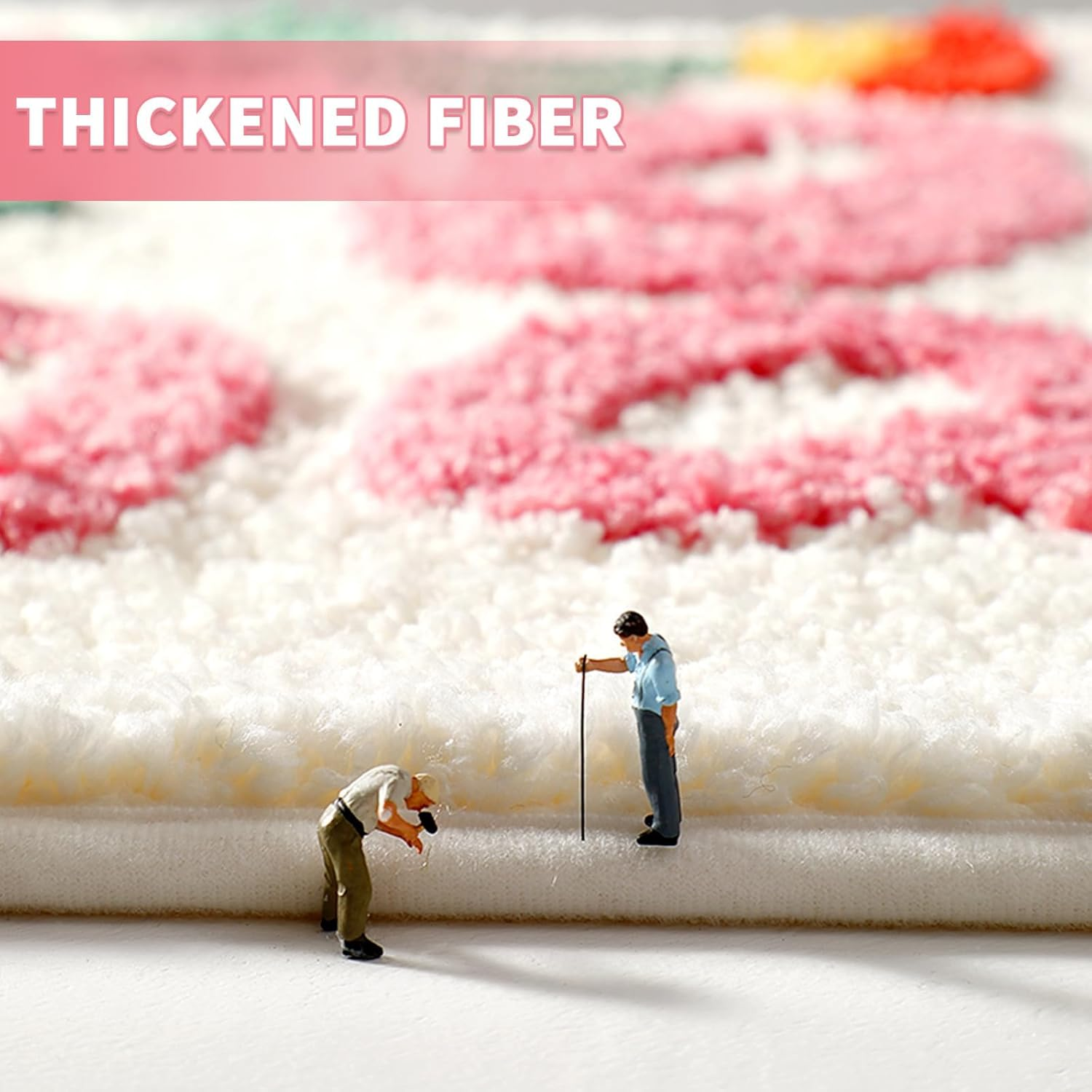 Get Naked Bath Mat, Cute Floral Bathroom Mat Green Leaves Bath Mat, Extra Soft Non Slip Absorbent Bathtub Mat, Machine Washable Fluffy Microfiber Funny Decor Mat for Bedroom Shower 50X80 Cm (Pink) image number 2