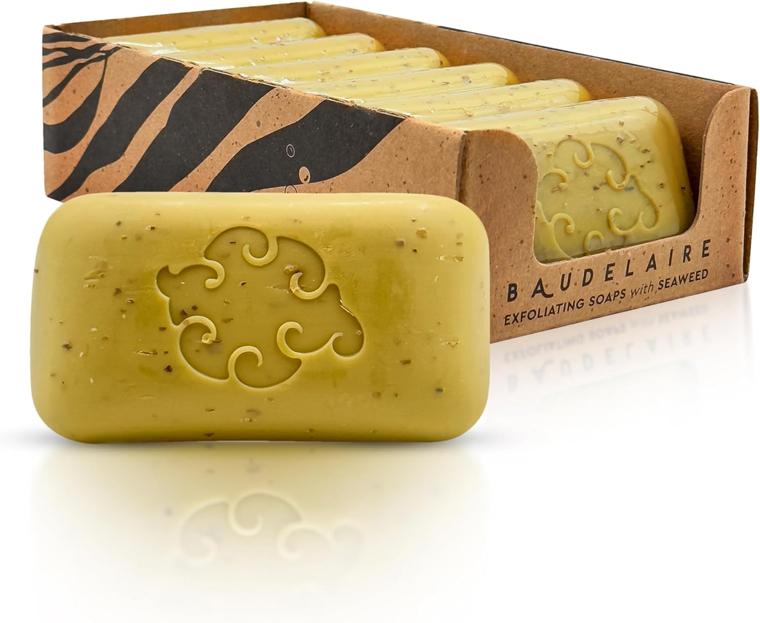 Baudelaire Exfoliating Sea Loofah Bar Soap - Triple Milled with 100% Natural Fragrance, 2% Seaweed and Sustainable Palm Oil (6 Individually Wrapped Bars) image number 2