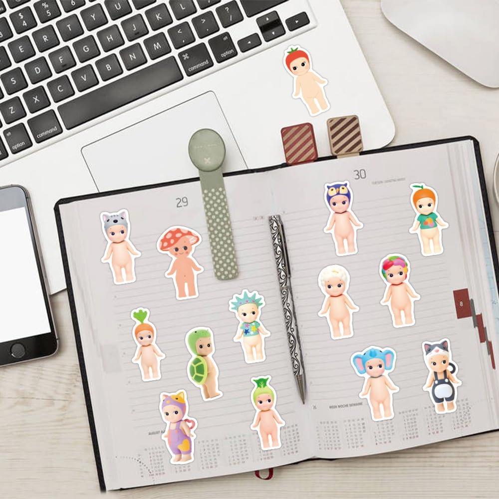 110Pcs Sonny Angel Stickers, Vinyl Waterproof Cute Sonny Angel Stickers for Kids Teen Crafts Laptop Bottles Envelopes Gifts Tags Snowboard