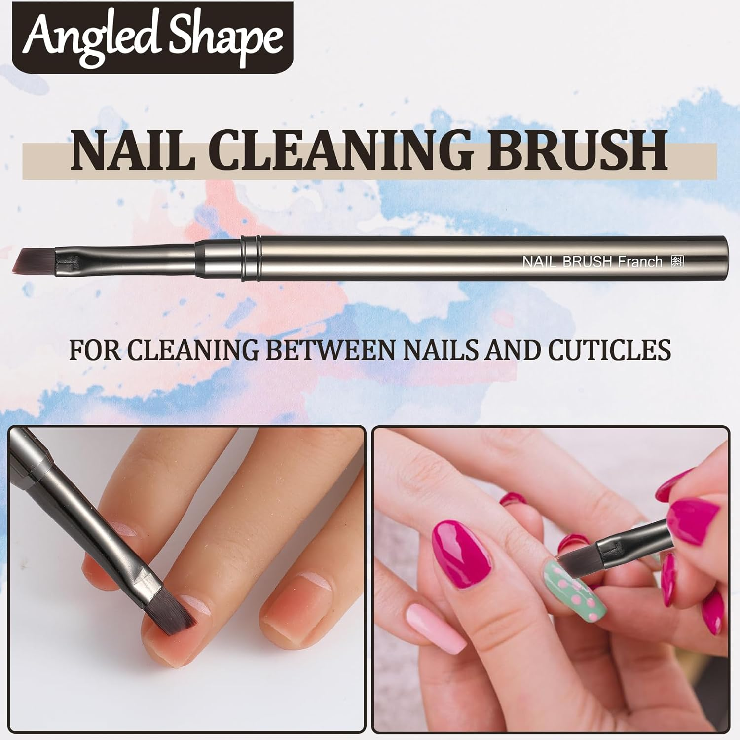 Nail Clean up Brushes, 3 PCS Acetone Resistant Nail Polish Remover Pen Painting Design with Flat/Oval/Fine Angled Gel Nail Brush, Nail Art Brush for Cleaning Nail Polish Mistake on the Cuticles(Brown) image number 4