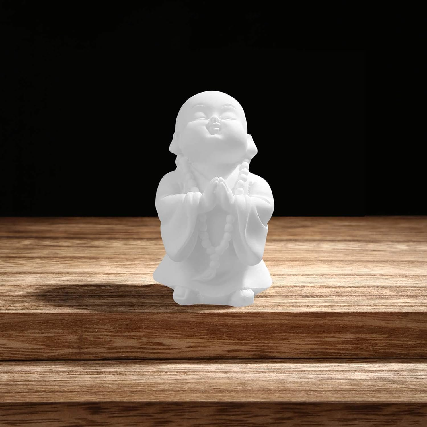 Carefree Fish Buddha Statue Minimalist Sandstone Buda Ornament Monk Figurine Zen Decor Bring Home a Ray of Sunshine 9Inch