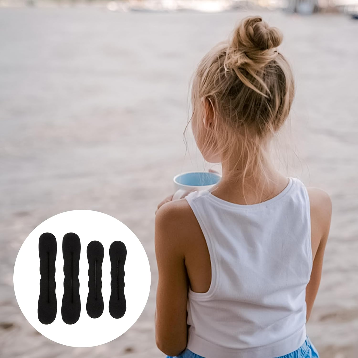 Pack of 4 Bun Maker, Hair Bun Maker, Hair Bun Maker, Bun Aid for Women, Hairband, Elegant Twister Braid, Hair Styling Accessories, Hair Styling Clips, Hair Tool, Styling Swimming Doughnut, Hair Braid image number 2