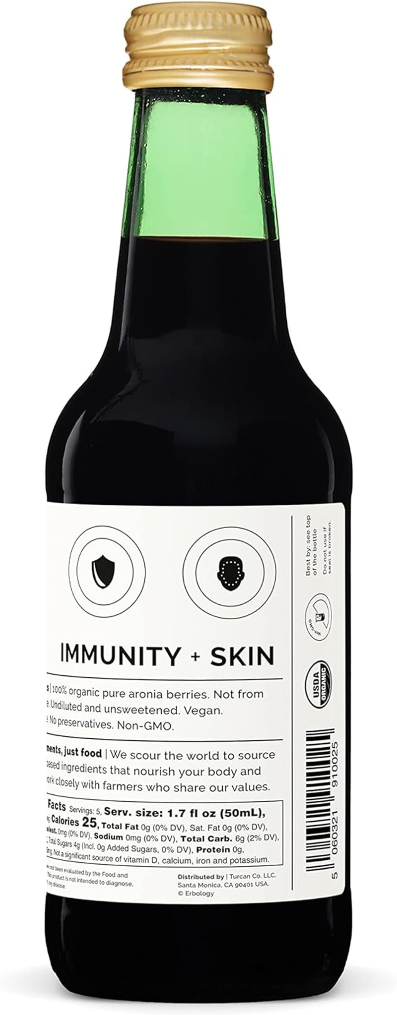 100% Organic Aronia Berry Juice 250Ml - Supports Skin Health - Rich in Antioxidants - Straight from Farm - Undiluted - No Added Sugar or Preservatives - Non-Gmo - Recyclable Glass Bottle image number 2