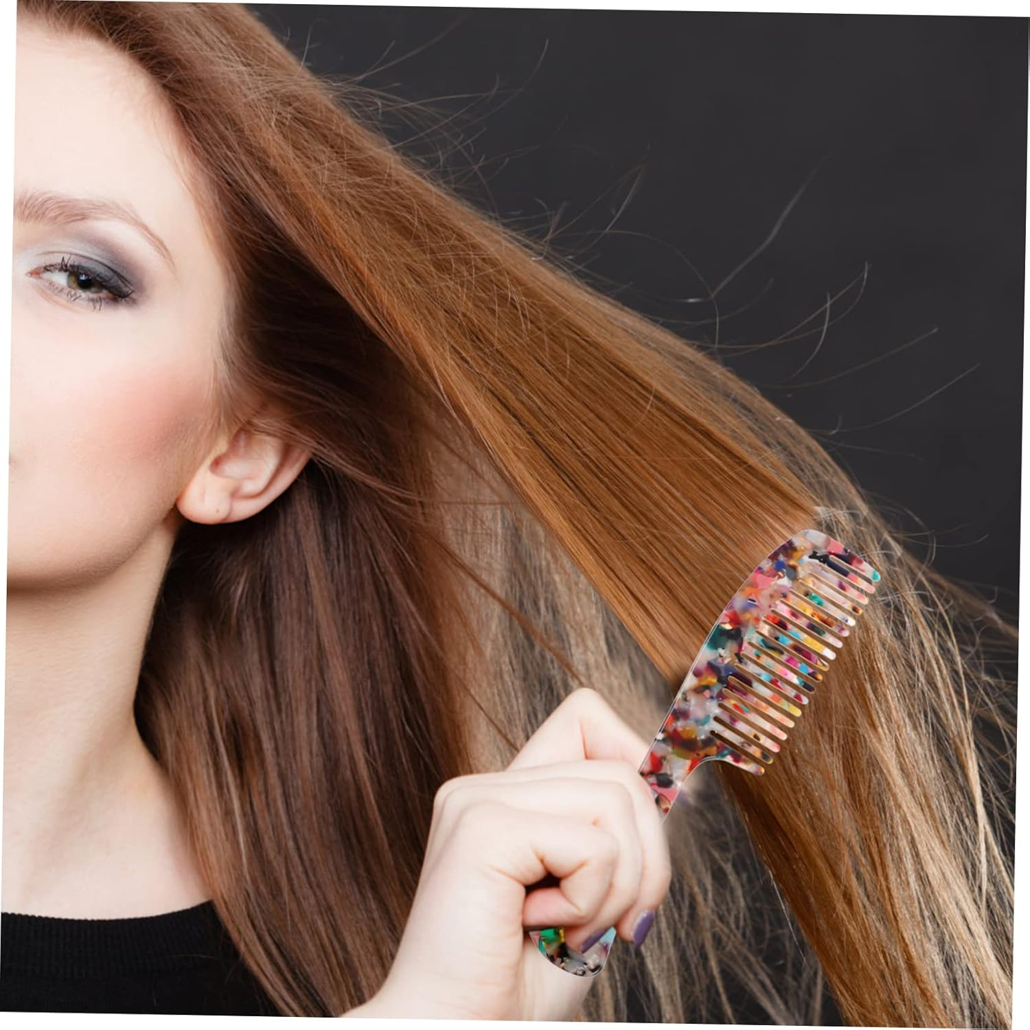 MERRYHAPY Wide Tooth Hair Combs Hairbrushes Fine Teeth Portable Hair Comb for Cutting Styling and Dyeing No-Scratch Scalp Curly image number 3