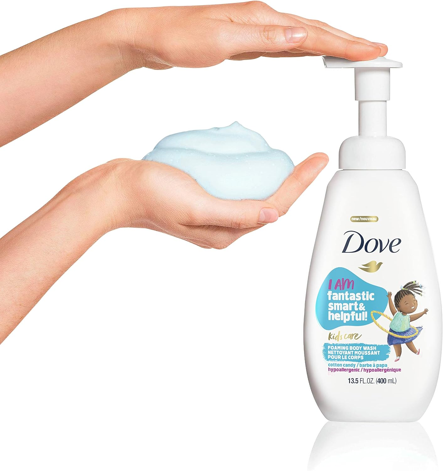 Dove Kids Care Cotton Candy Hypoallergenic Foaming Body Wash 400 Ml image number 6
