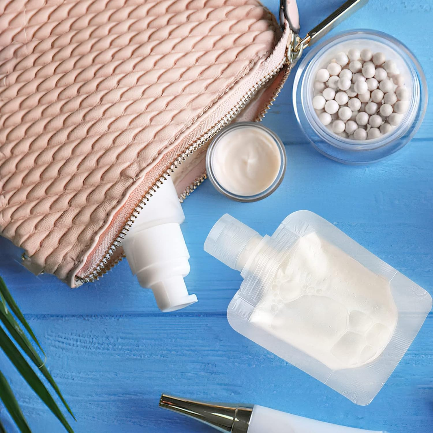 EOMECUIGAO Travel Toiletries Pouches 15 PCS Portable Refillable Stand up Pouch 100ML for Shampoo, Conditioner, Lotion, Liquids image number 1