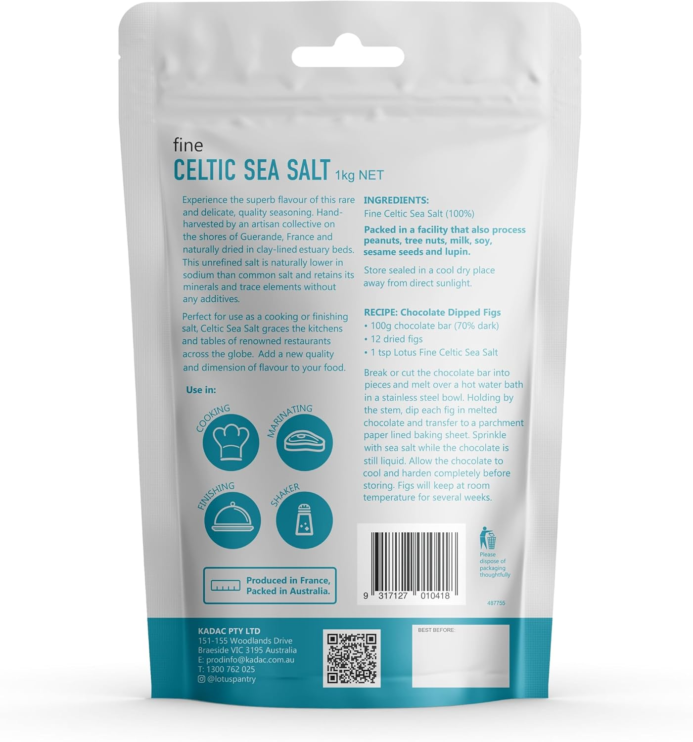 Lotus Celtic Fine Sea Salt, 1Kg image number 6