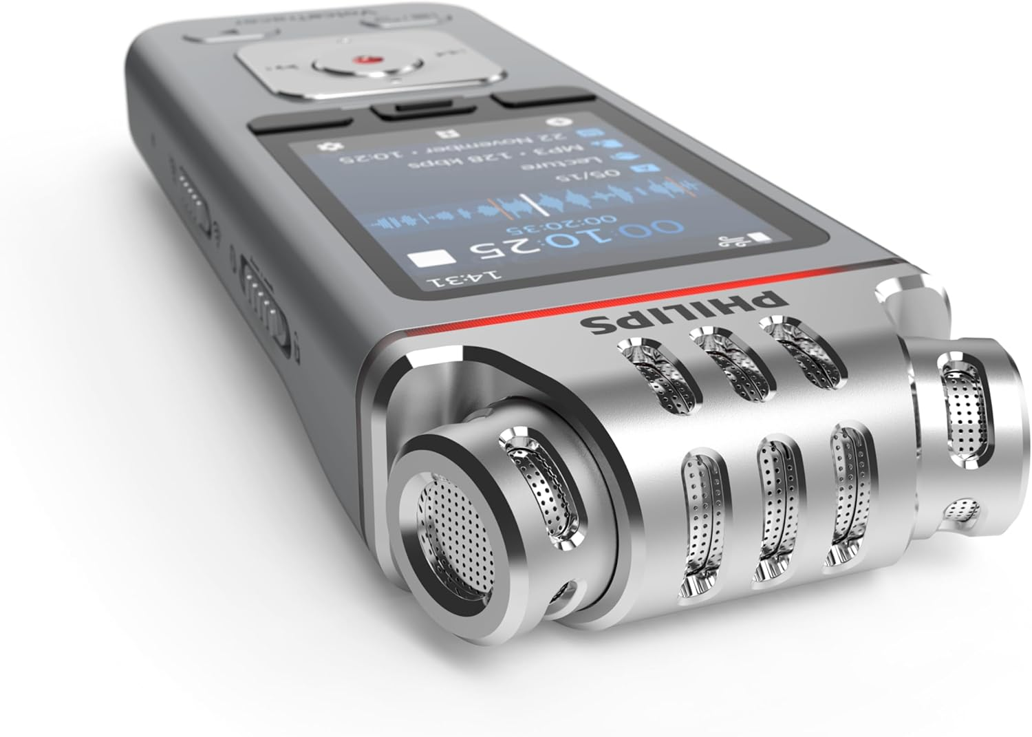 Philips DVT4115 Voice Recorder, MP3, Hifi Microphones with Sembly AI for Voice Recognition for Multiple Speakers, Creating Summaries, Meeting Logs and To-Do Lists