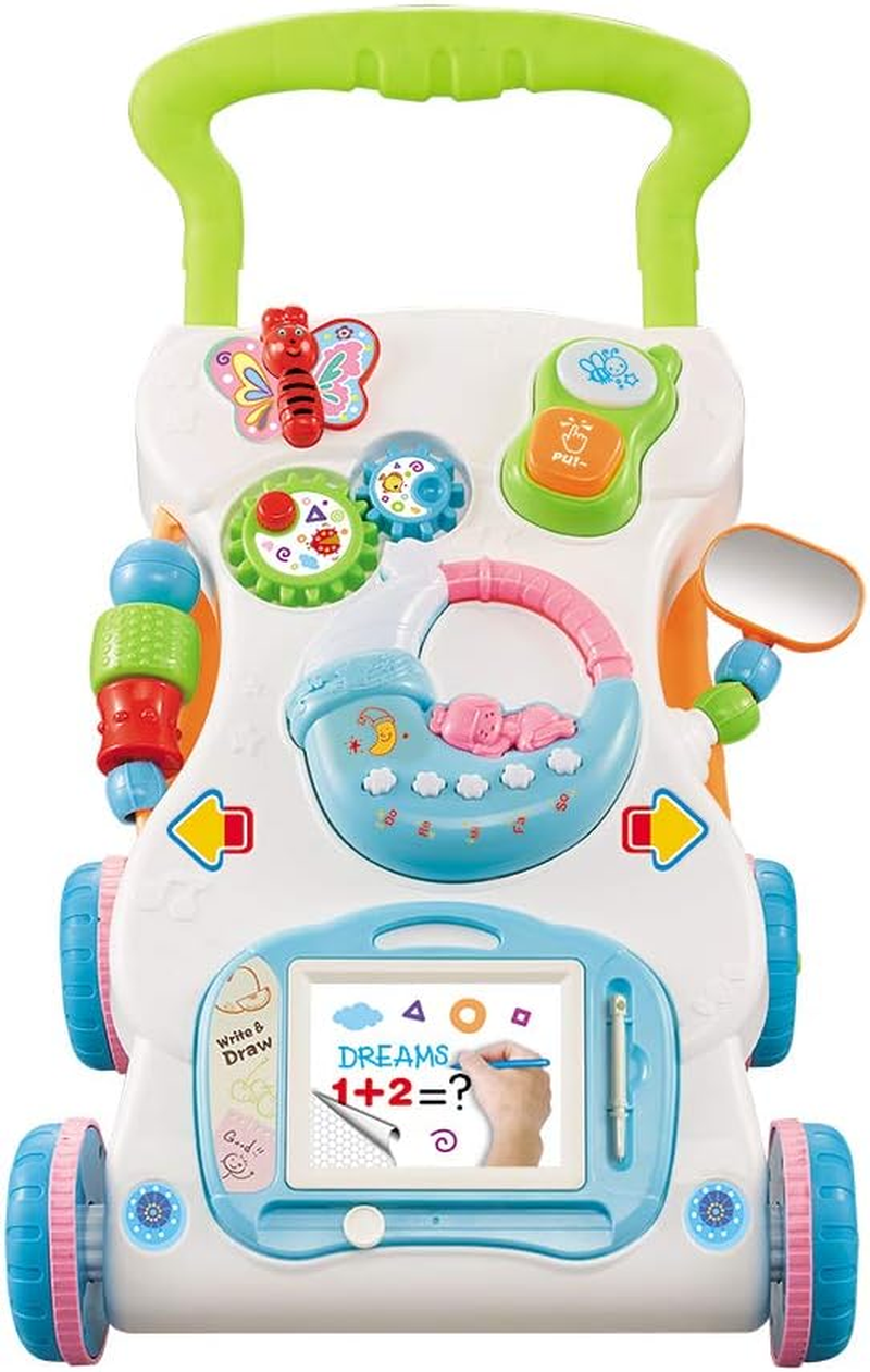 Yasao Multifunctional Toddler Trolley Sit-To-Stand ABS Musical Walker with Adjustable Height