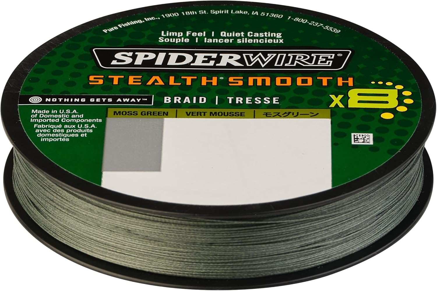 Spiderwire Stealth Smooth Superline Braid Fishing Line, Spiderwire&reg; Stealth Smooth, SCSM80G-270 SPW STSMO 80LB 270YD MGRN, Moss Green, 80/20 Pound Test-270 Yard image number 6