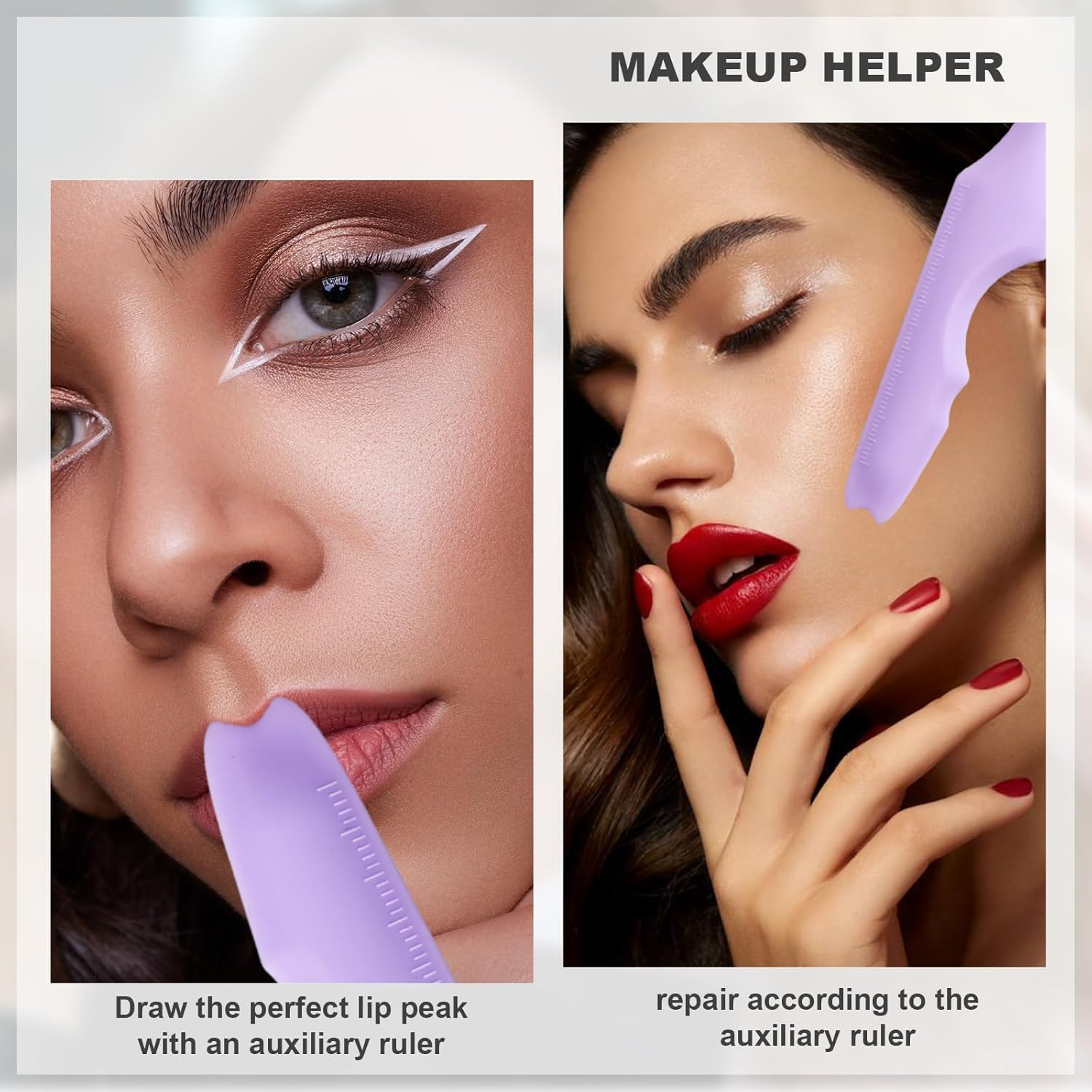 SAVITA 2Pcs Eyeliner Stencils, Silicone Winged Eyeliner Tool Helper for Beginners Eyeliner Stencils Wing Tips Multi-Purpose Eye Make-Up Tool for Eyeliner, Eyelash, Eyebrow, Lip Line, Face Contour image number 5