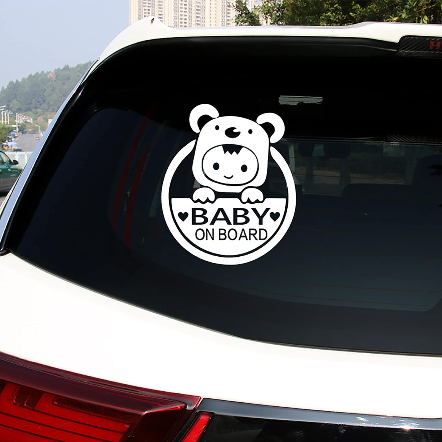 4 Pcs Reflective Baby on Board Stickers, Car Window Bumper Safety Sign, Waterproof Vinyl, White or Laser Color