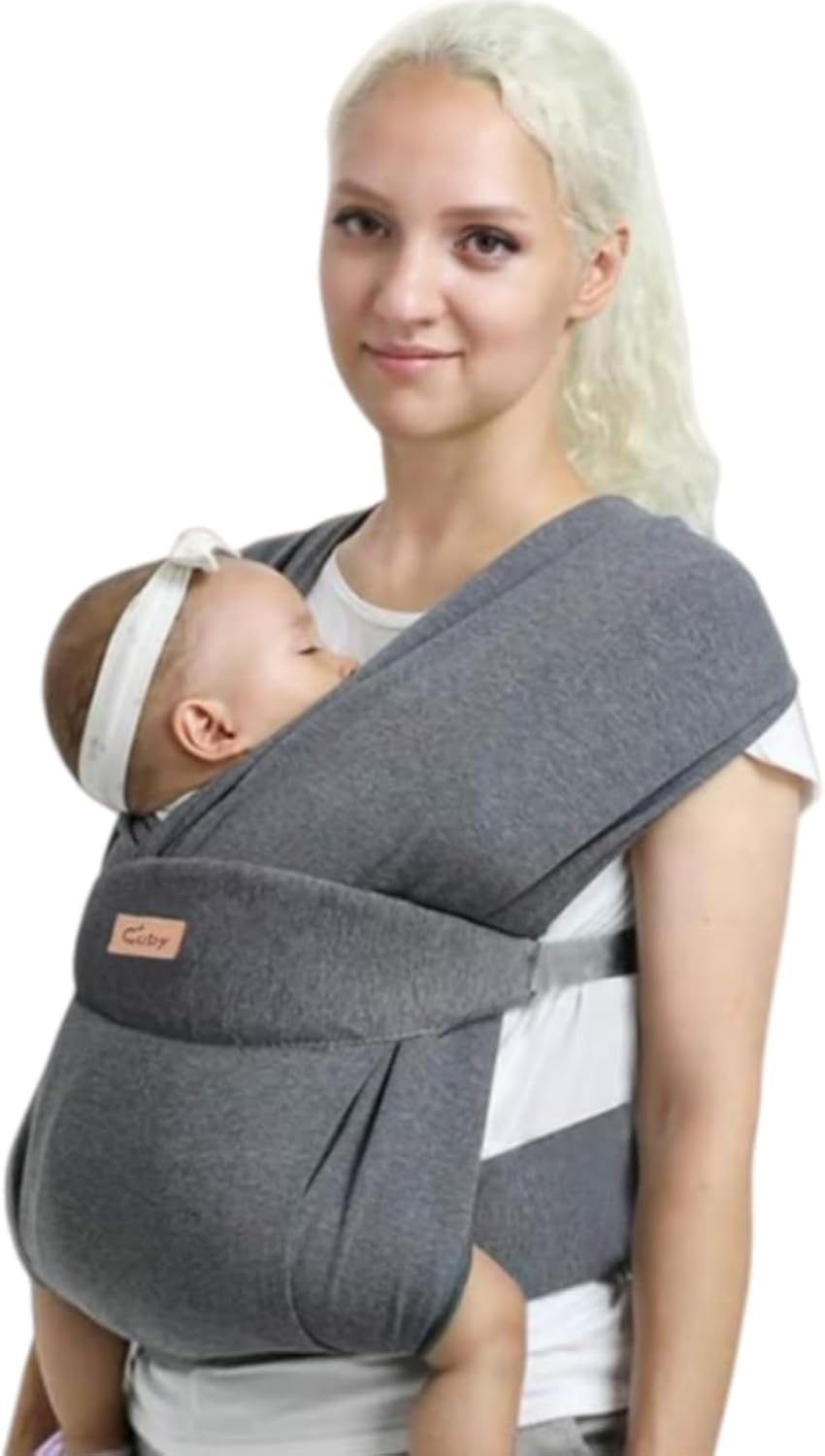 CUBY Ergonomic Easy Baby Carrier for Newborns to Toddlers,Baby Carrier Newborn to Toddler, 360 Degree Baby Wearing, Easy Breastfeeding, Protect the Shoulders (X-Dark Grey)