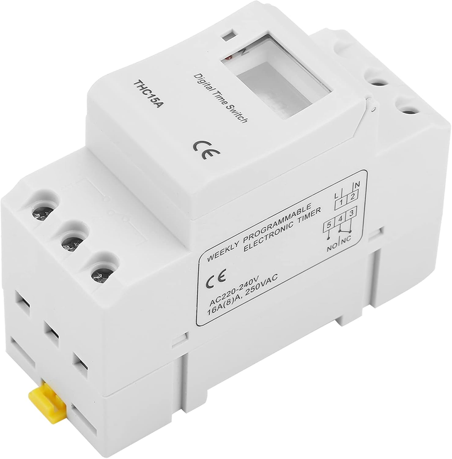 Programmable Timer Switch, THC15A 220-240VAC 16A DIN Rail Digital Programmable Timer Switch for Automatic Equipment