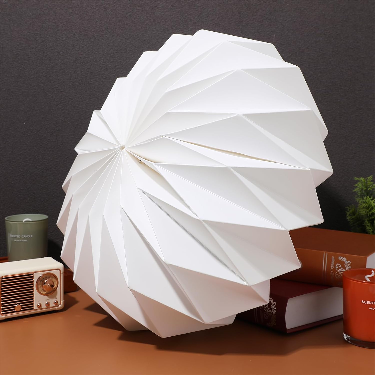Ibasenice Magnetic Origami Lampshade Light Cover Accessory for Indoor Ceiling Pendant Lamp Easy to Install Decorative Light Shade for Living Room and Bedroom