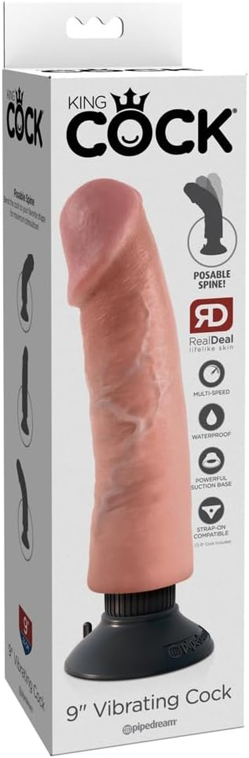 King Cock Vibrating Dildo, Beige image number 4